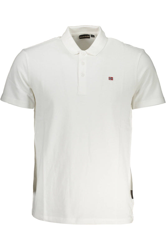 Elegant White Cotton Polo Shirt