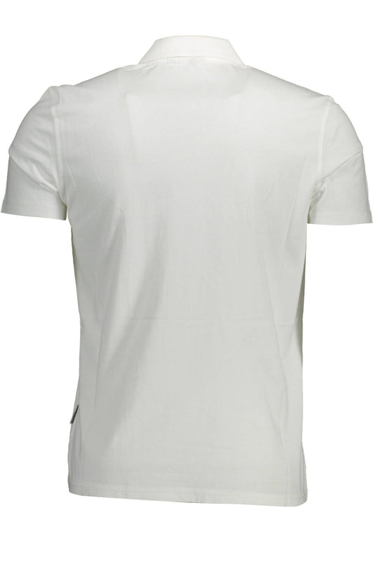 Elegant White Embroidered Polo Shirt