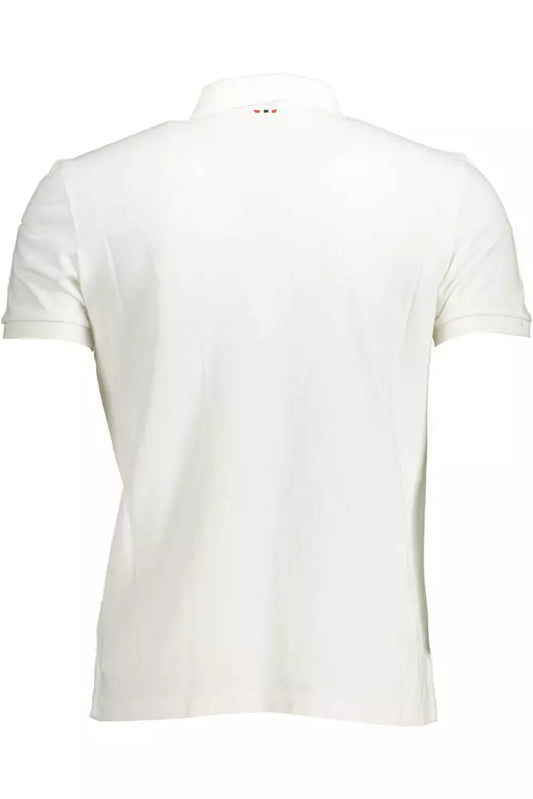 Elegant White Embroidered Polo Shirt
