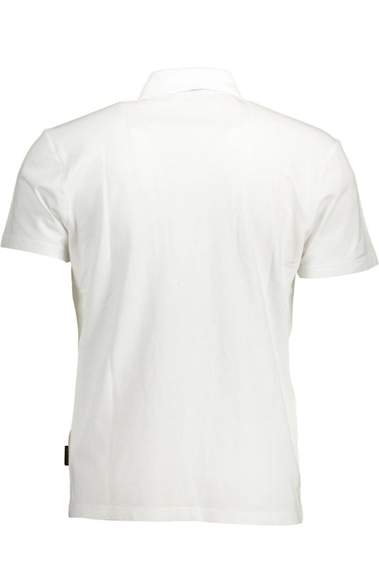 Elegant White Embroidered Polo Shirt