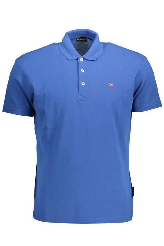 Elegant Short-Sleeved Blue Polo