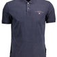 Elegant Blue Cotton Polo with Embroidered Logo