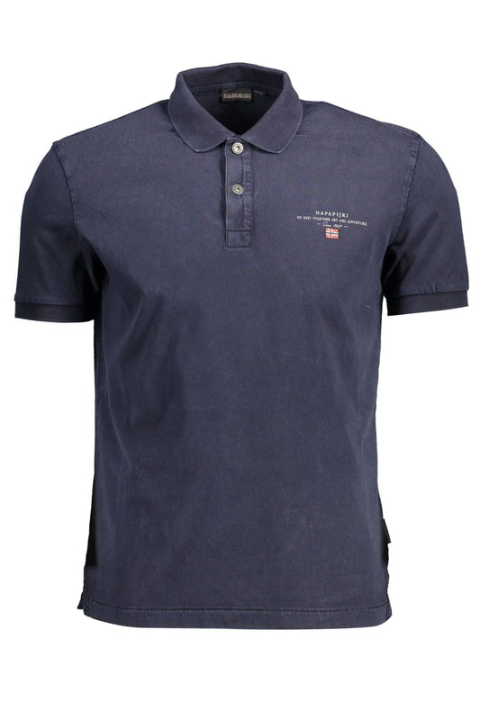 Elegant Blue Cotton Polo with Embroidered Logo