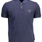 Sophisticated Blue Cotton Polo with Embroidery