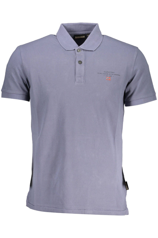 Blue Cotton Polo Shirt