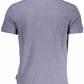 Elegant Blue Short Sleeve Polo with Embroidery