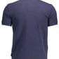 Sophisticated Blue Cotton Polo with Embroidery