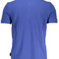 Elegant Blue Cotton Polo Shirt with Embroidery