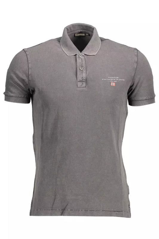Elegant Gray Short-Sleeved Polo