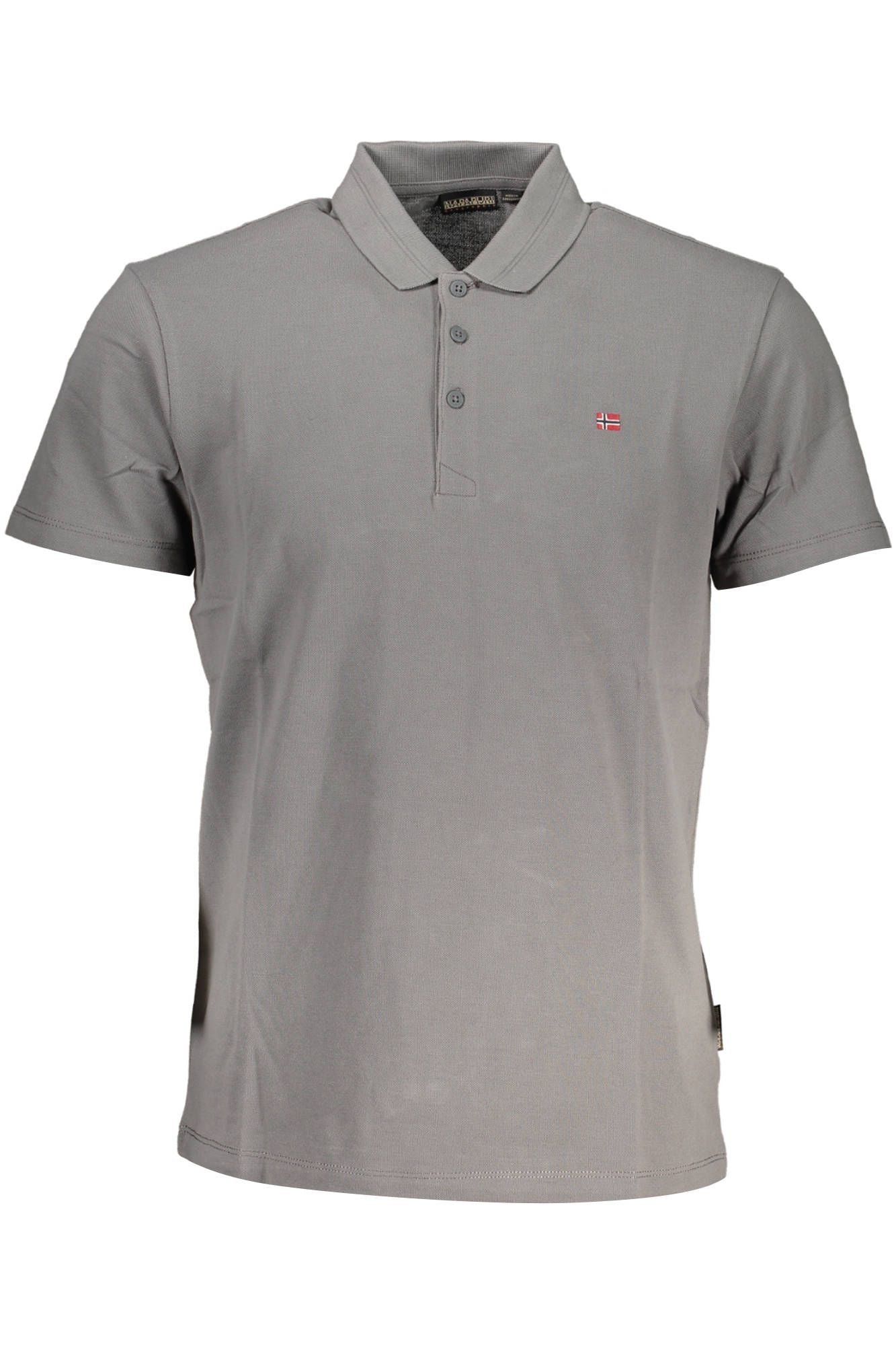 Elegant Gray Polo Shirt with Embroidery Detail