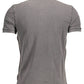 Refined Gray Cotton Polo with Embroidery Detail
