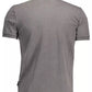 Chic Gray Polo Shirt with Elegant Embroidery