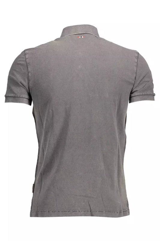 Elegant Gray Short-Sleeved Polo