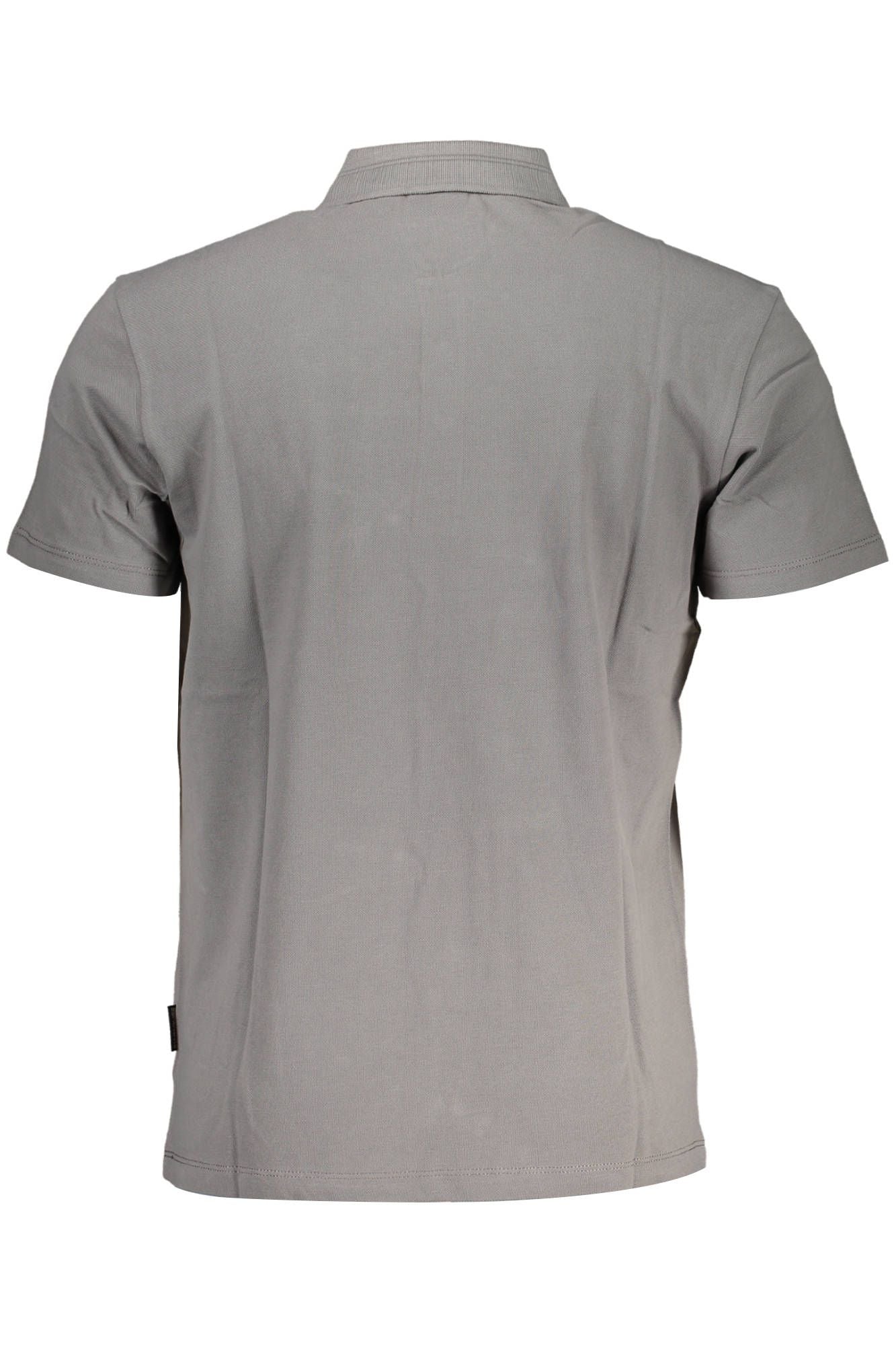 Elegant Gray Polo Shirt with Embroidery Detail