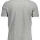 Sleek Gray Cotton Polo with Logo Detail