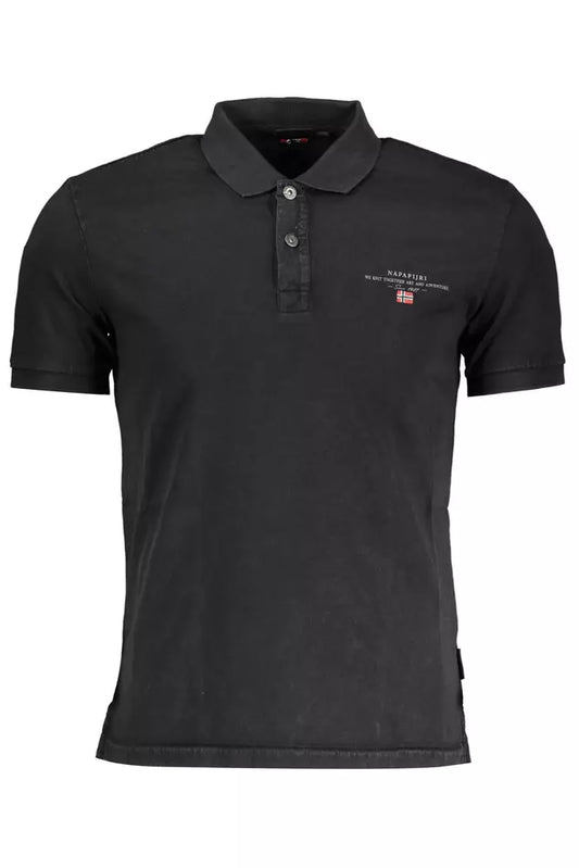 Elegant Black Embroidered Polo