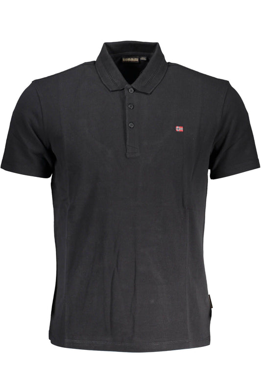Elegant Black Embroidered Polo Shirt