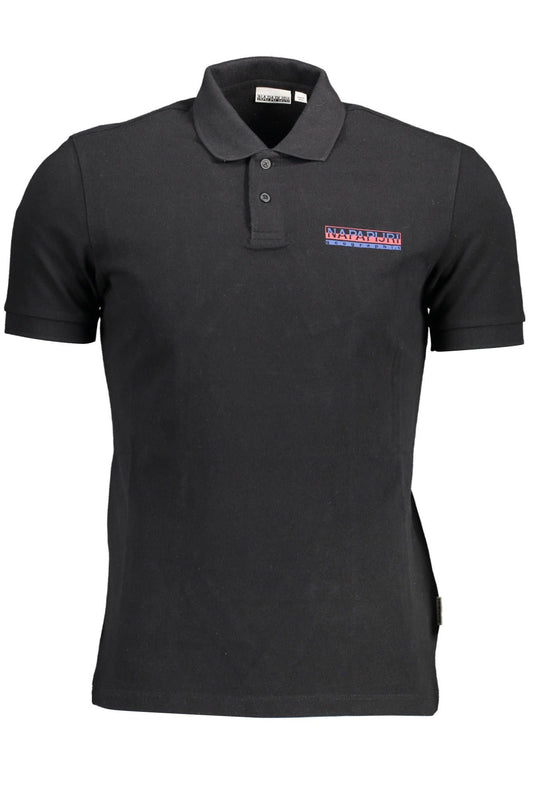 Elegant Black Cotton Polo Shirt