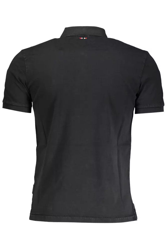 Elegant Black Embroidered Polo