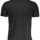 Exquisite Black Cotton Polo with Elegant Embroidery