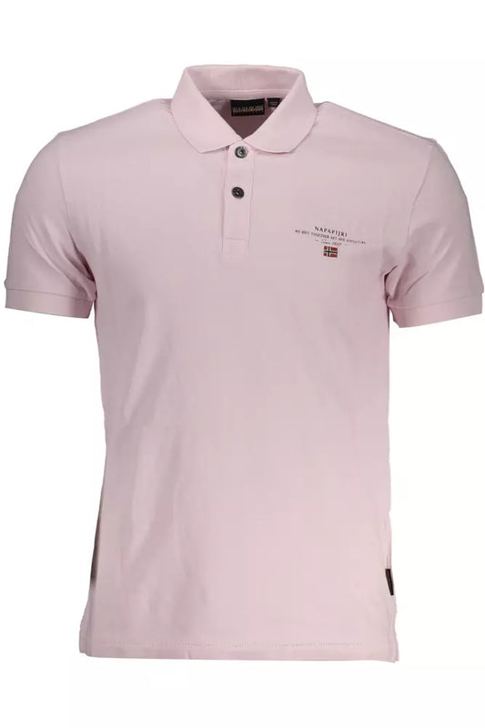 Elegant Pink Polo with Chic Embroidery