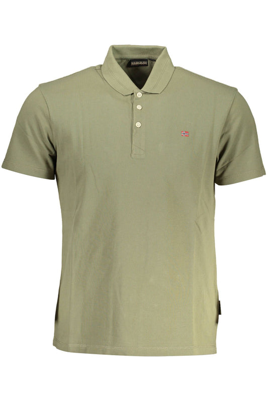Chic Green Cotton Short-Sleeved Polo