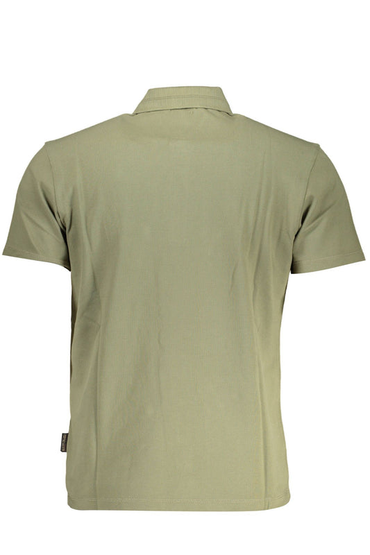 Chic Green Cotton Short-Sleeved Polo