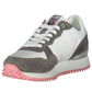 Chic White Lace-Up Sneakers with Contrasting Details