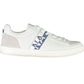 Chic White Lace-Up Sneakers with Logo Accent
