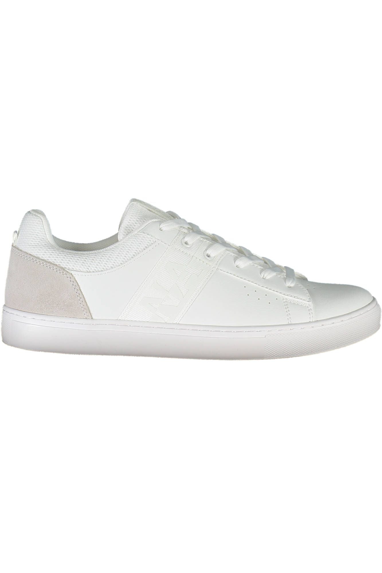 White Lace-Up Sports Sneakers with Logo Accent