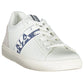 Chic White Lace-Up Sneakers with Logo Accent