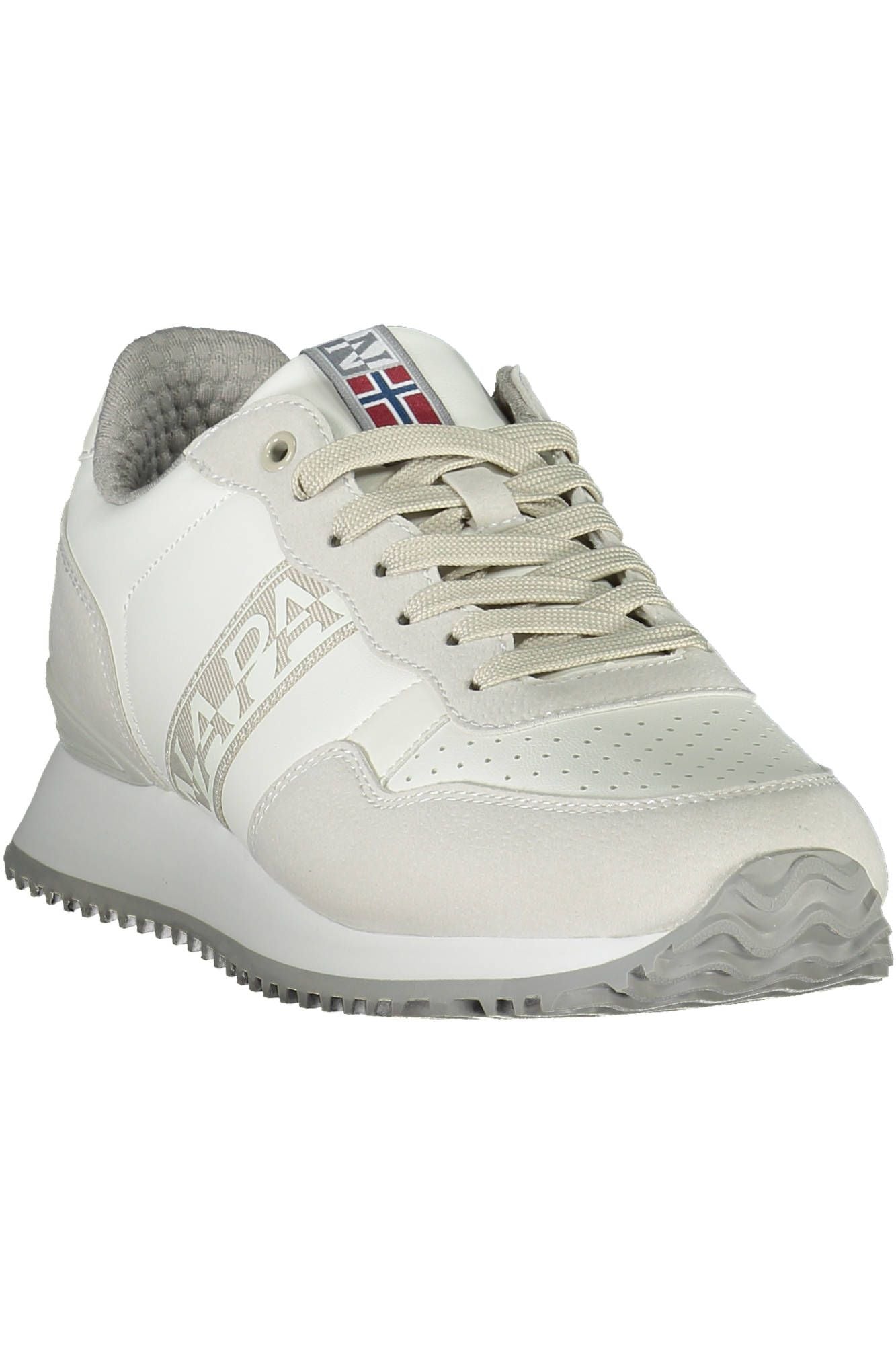 Sleek White Lace-up Sports Sneakers