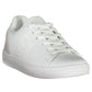 White Lace-Up Sports Sneakers with Logo Accent