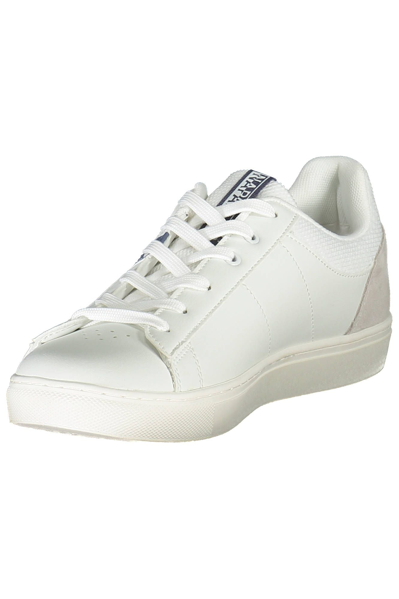 Chic White Lace-Up Sneakers with Logo Accent