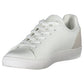 White Lace-Up Sports Sneakers with Logo Accent