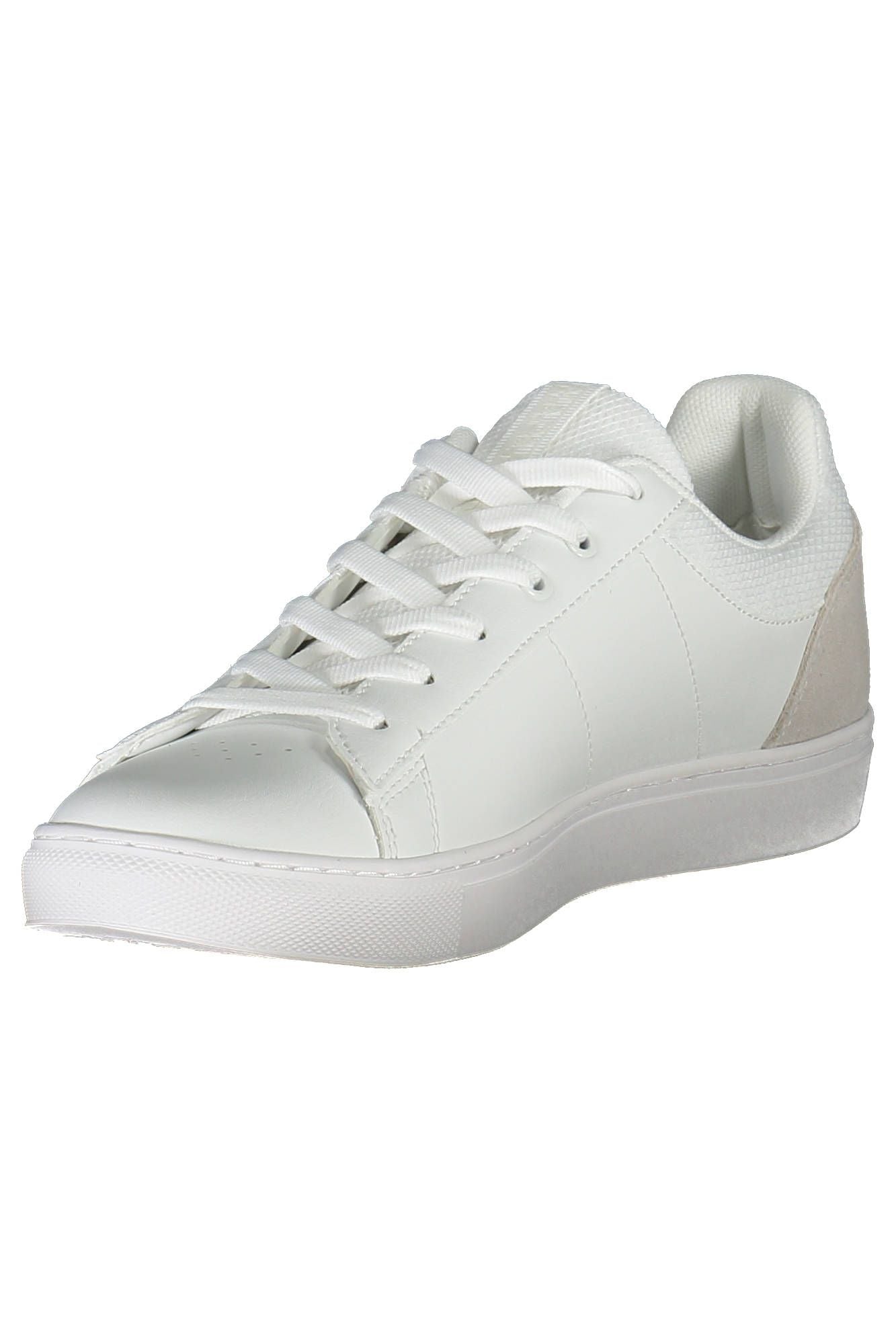 White Lace-Up Sports Sneakers with Logo Accent