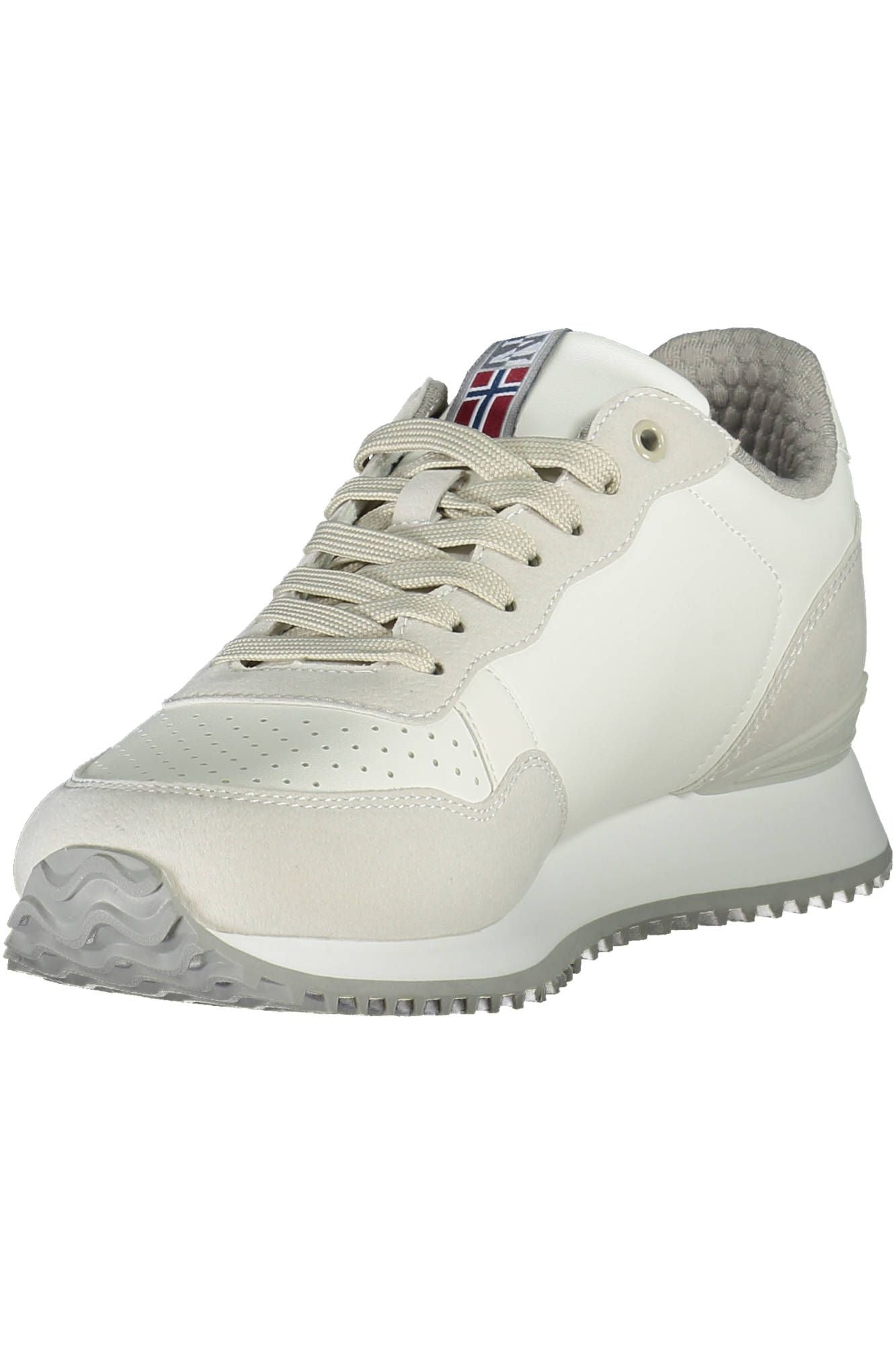 Sleek White Lace-up Sports Sneakers