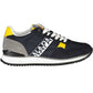 Sleek Blue Contrasting Laced Sports Sneakers