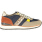 Blue Lace-Up Sports Sneakers with Logo