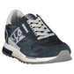 Sporty Blue Lace-Up Sneakers with Logo Detail