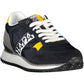 Sleek Blue Contrasting Laced Sports Sneakers
