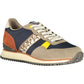 Blue Lace-Up Sports Sneakers with Logo