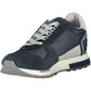 Sporty Blue Lace-Up Sneakers with Logo Detail