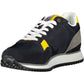 Sleek Blue Contrasting Laced Sports Sneakers