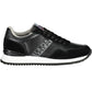 Sleek Black Sneakers with Laces & Logo Highlight