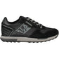 Sleek Black Lace-Up Sneakers with Contrasting Details