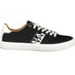 Black Lace-Up Sneakers with Contrasting Accents