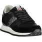 Sleek Black Sneakers with Laces & Logo Highlight