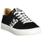 Black Lace-Up Sneakers with Contrasting Accents