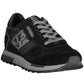 Sleek Black Lace-Up Sneakers with Contrasting Details